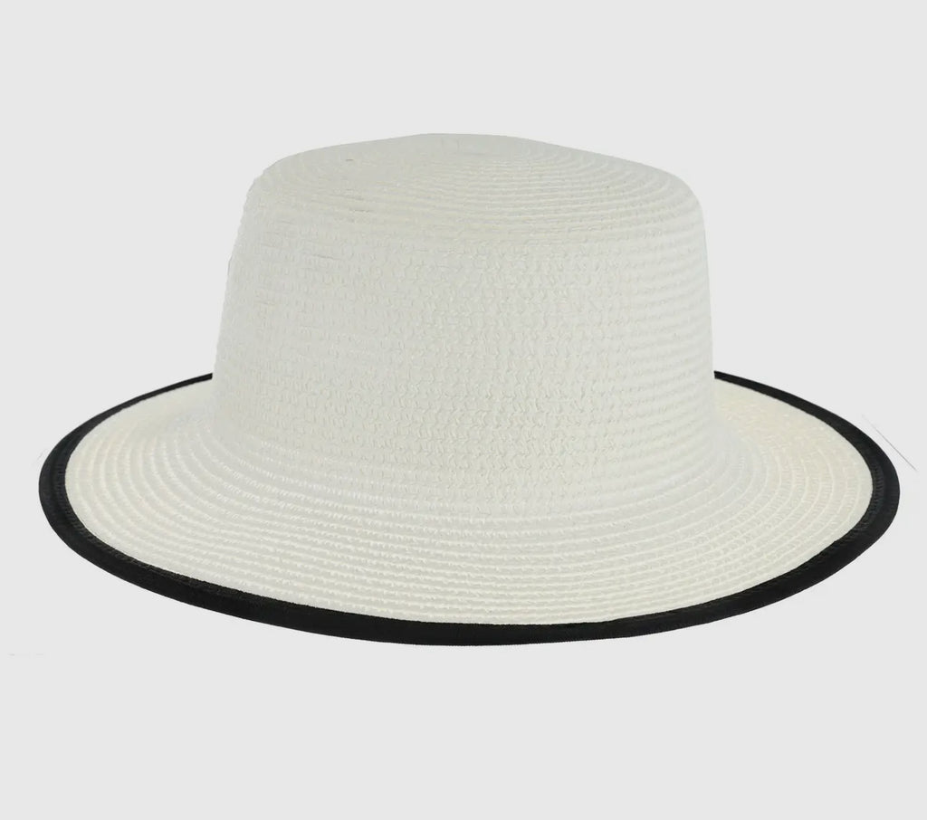 Two-Tone Paper Braid Boater Hat
Whites